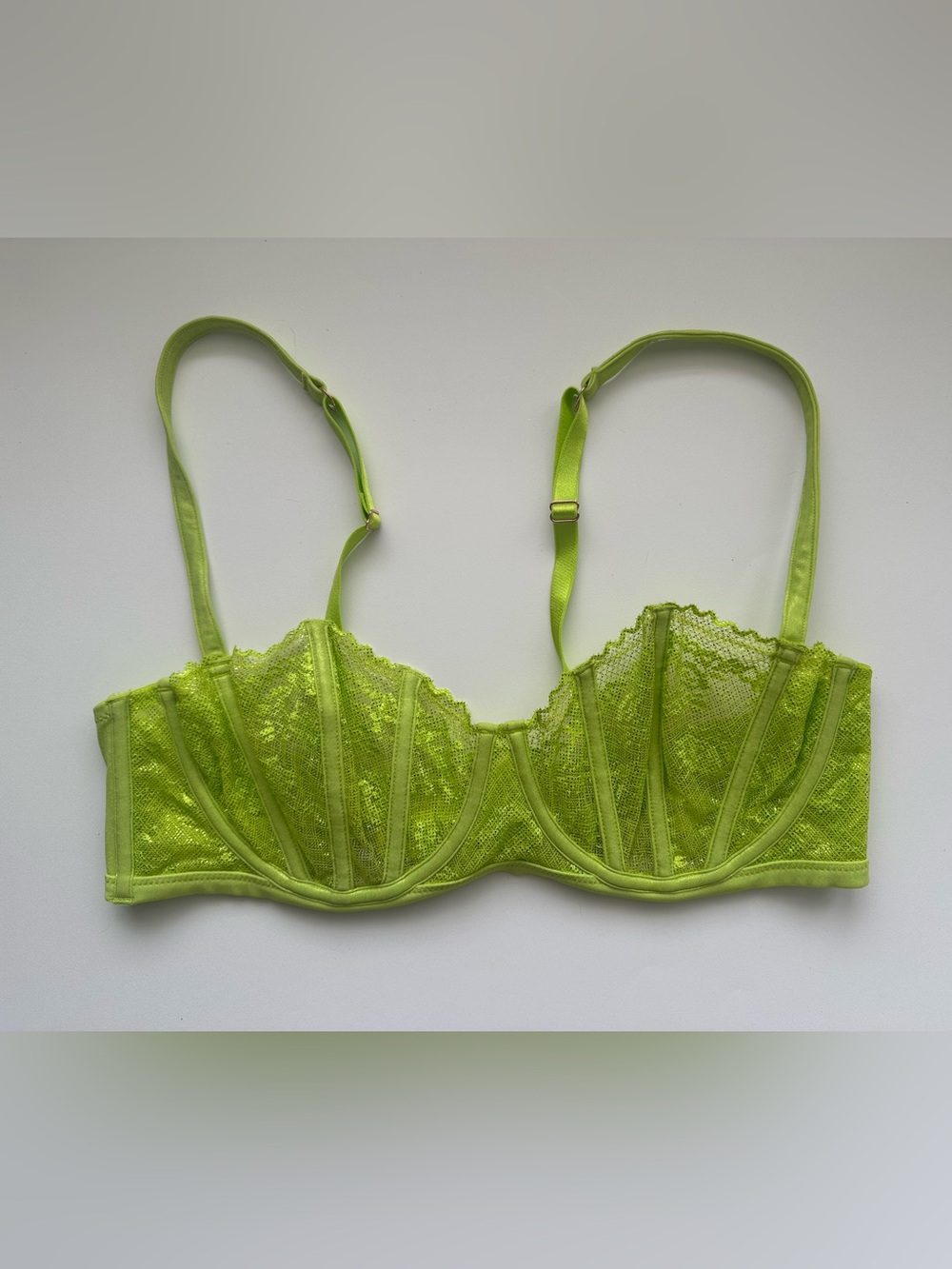 Savage X Fenty Neon Lime Lace Underwire Bra